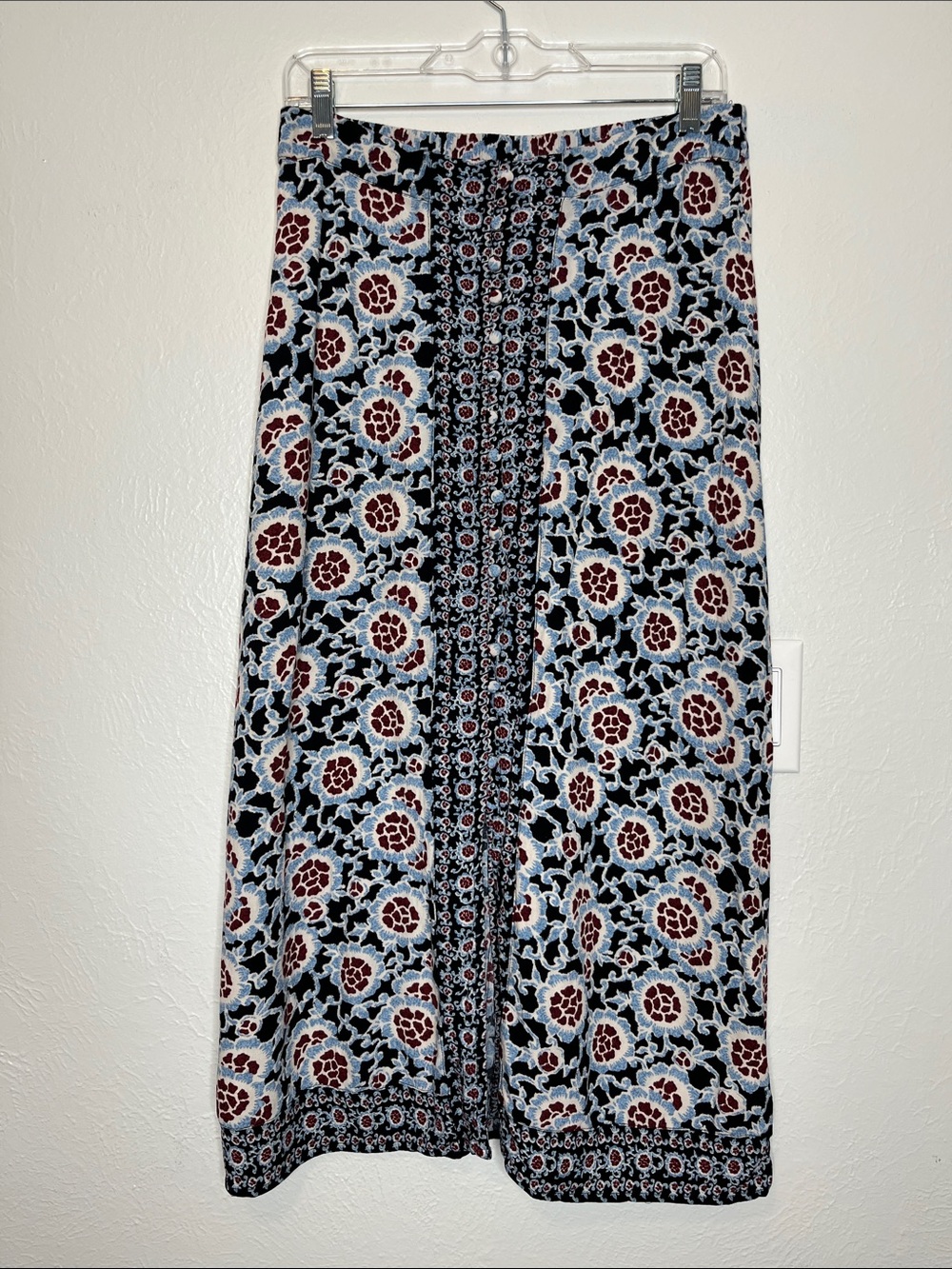 Fatface Arabella Wild Floral Midi Skirt - Size 6 Button-Front Boho Cottagecore